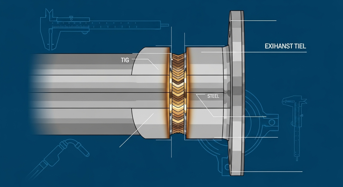 Welding exhaust flanges guide