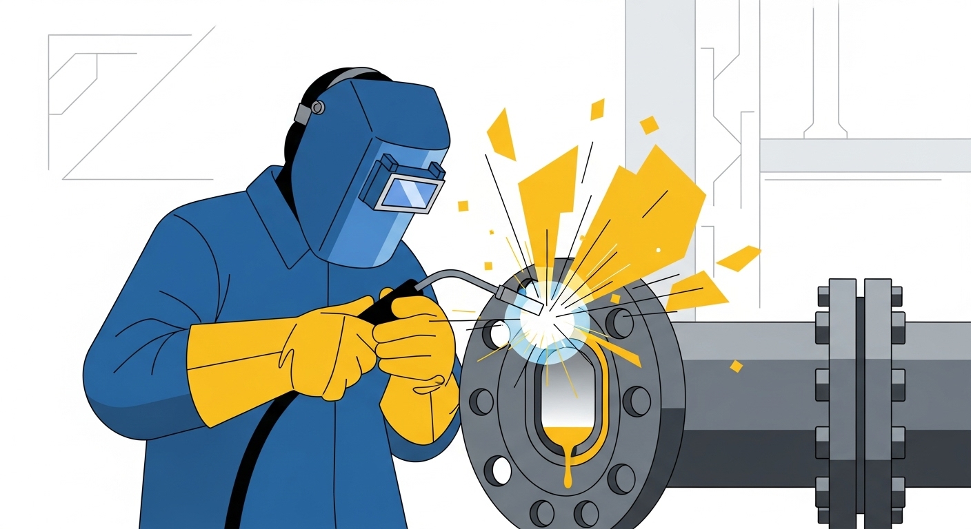 How to weld a flange to a pipe